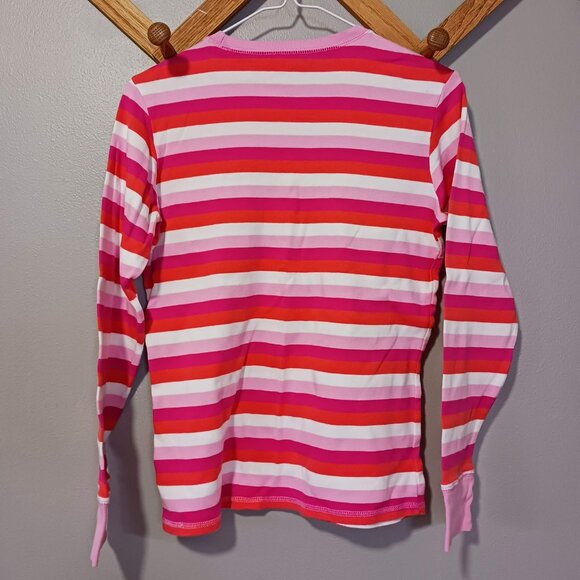 Hatley Organic Cotton Long Sleeve Pink Striped Pajama Set Women's Med - Picture 5 of 11